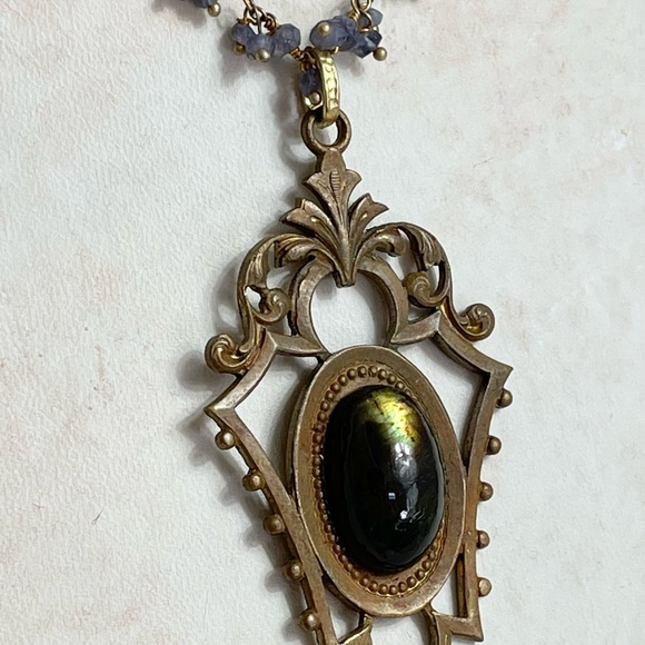 Sapphire and labradorite necklace - Picture 9 of 9